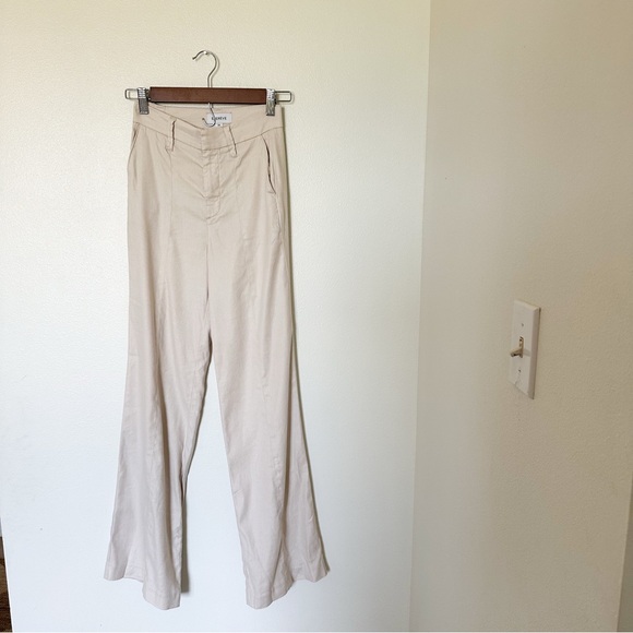 Evereve Beige Wide-Leg Trousers Size 24 - Picture 1 of 5